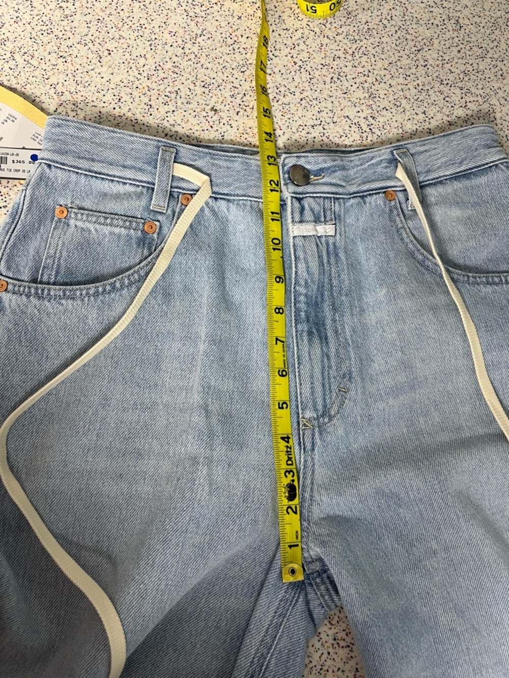 Closed NWT Morus Wide Leg Light Wash Denim Drawstring Jeans Women’s Size 28 - Picture 8 of 9